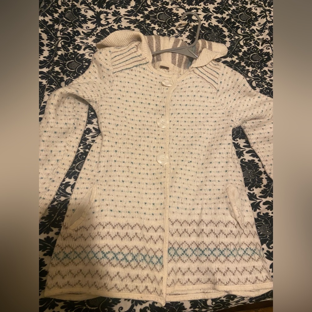 Free People Fairisle Wool swing Cardigan - XS